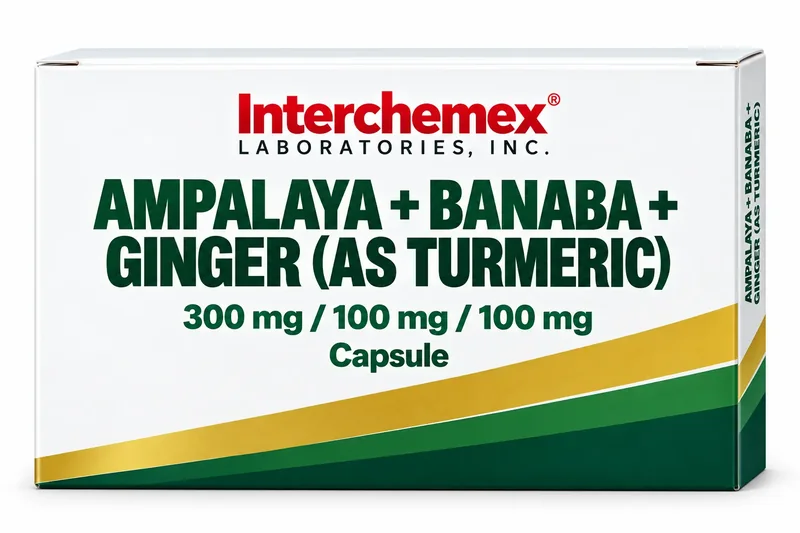 Proposed packaging design for Ampalaya + Banaba + Ginger (as Turmeric), capsule