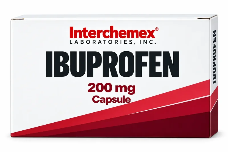 Proposed packaging design for Ibuprofen, capsule