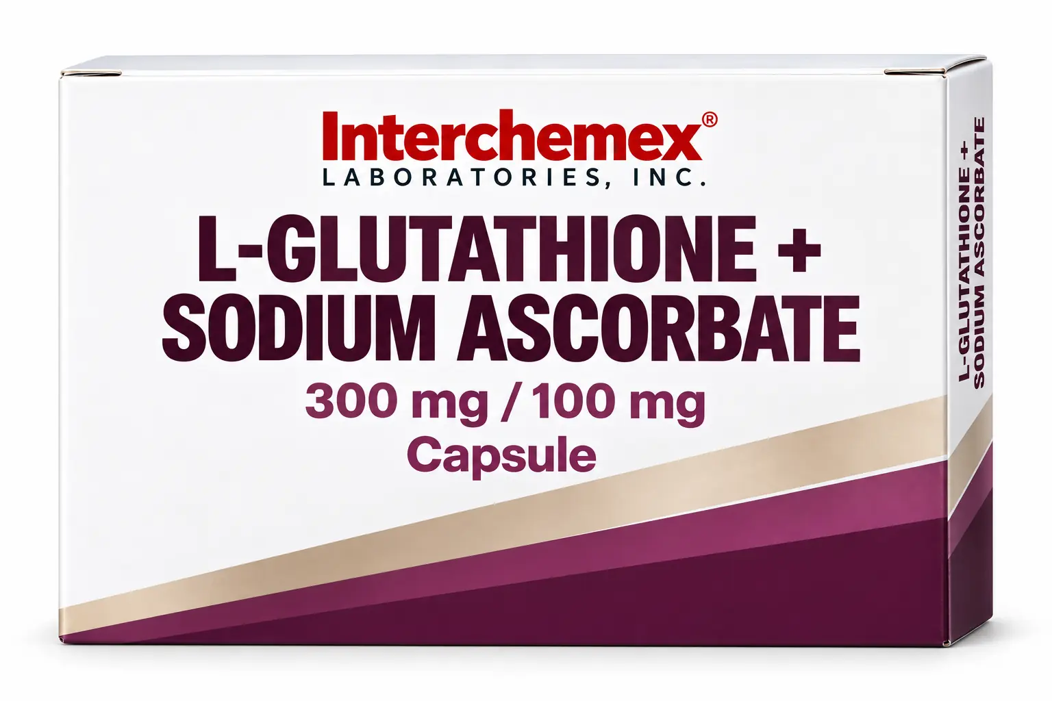 Proposed packaging design for L-Glutathione + Sodium Ascorbate, capsule