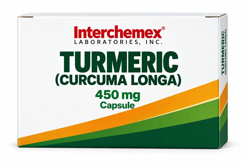 Proposed packaging design for Turmeric (Curcuma longa), capsule